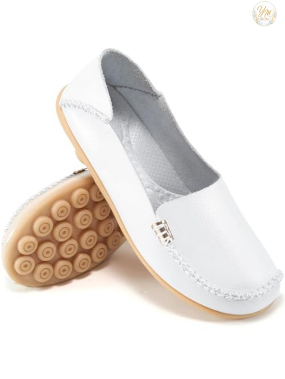 Women's Round Toe Slip On Loafers - Faux Leather Comfortable Flat Shoes